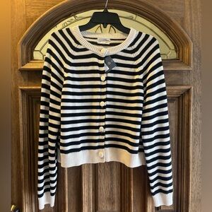 Universal Thread Black and Cream Striped Cardigan